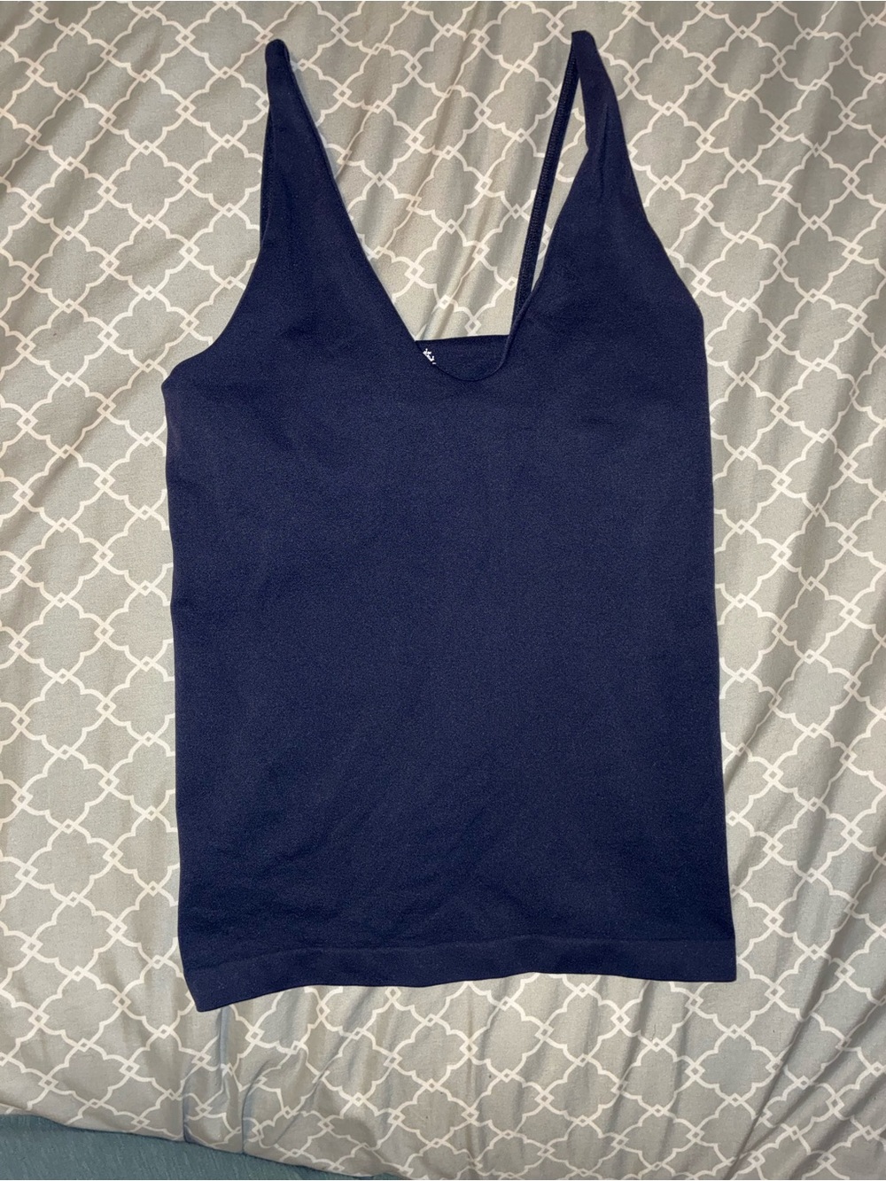 Free People Navy V-Neck Slim Strap Camisole